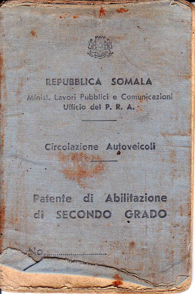 Somali Drivers Licence 1969